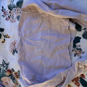 Pink Cropped Sweatshirt with New York USA Print